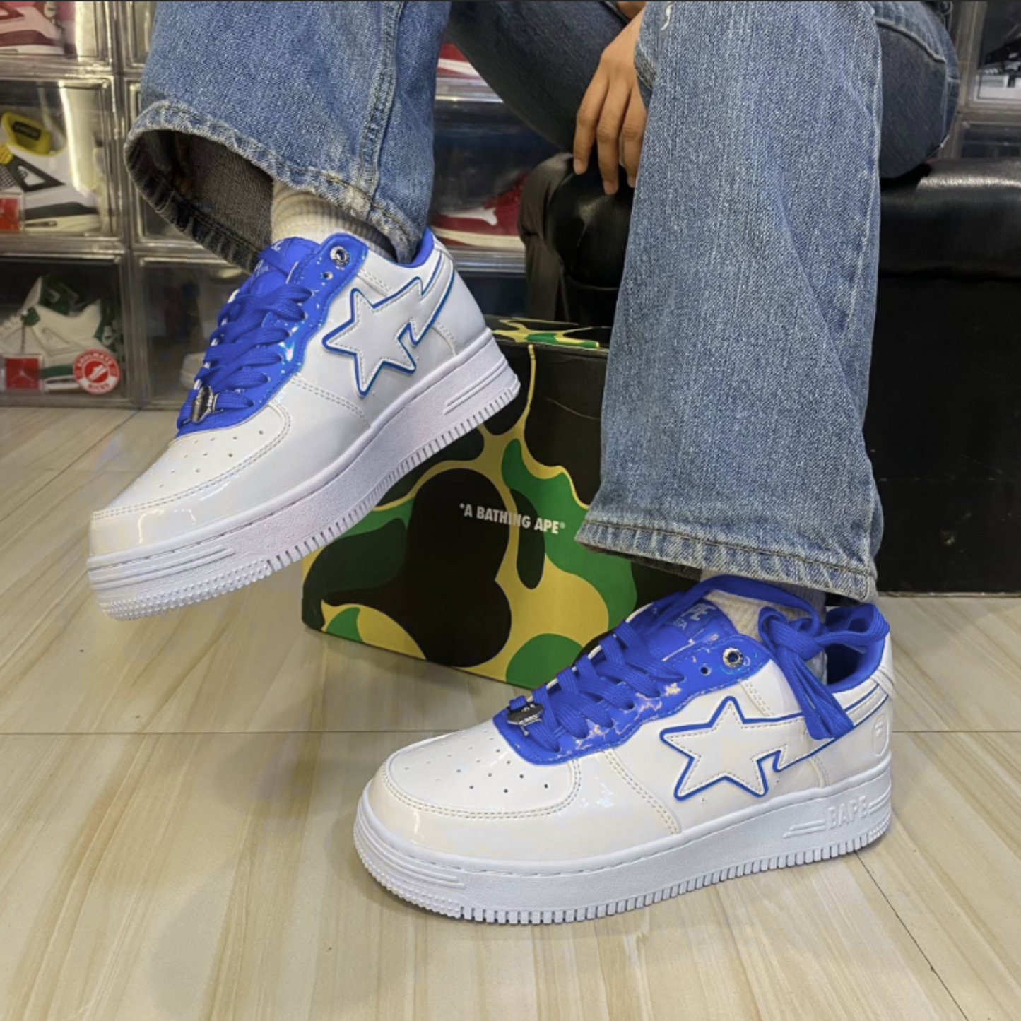 BAPE : Blue White
